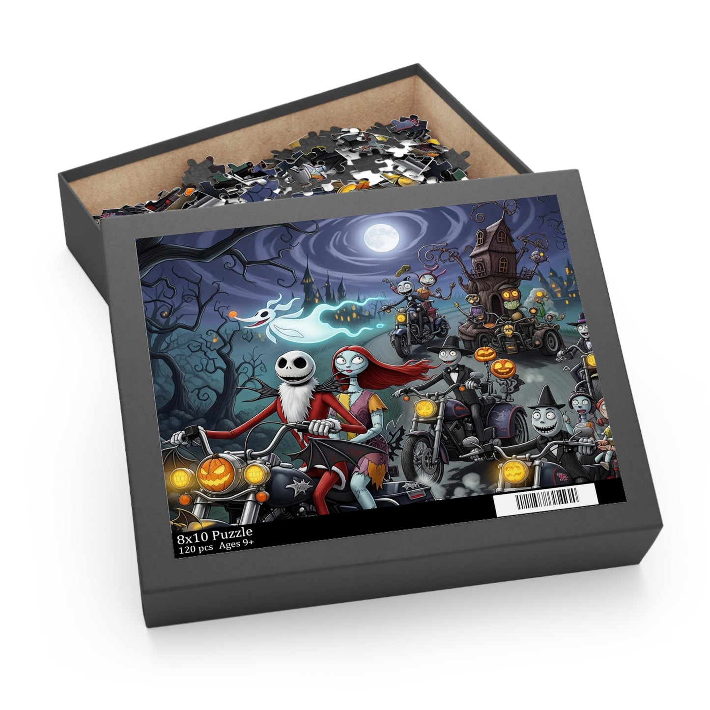 Halloween Themed Puzzle featuring Jack and Sally, Spooky Decor, Family Activity, Fall Fun, Halloween Gift, Nightmare Before Christmas