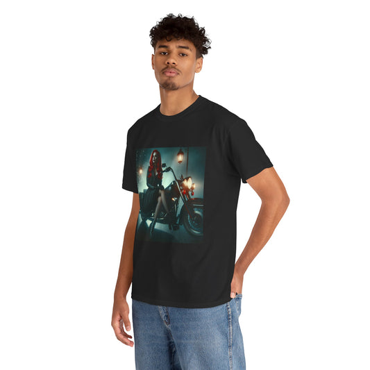 Biker Pinup Tee-Night Ride-City Ride-Biker Fashion