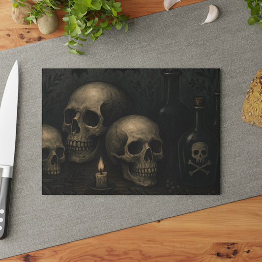 Gothic Skull Glass Cutting Board, Unique Kitchen Decor, Halloween Gift, Skull Lovers' Kitchenware, Dark Aesthetic Cooking Tool, Spooky [...]