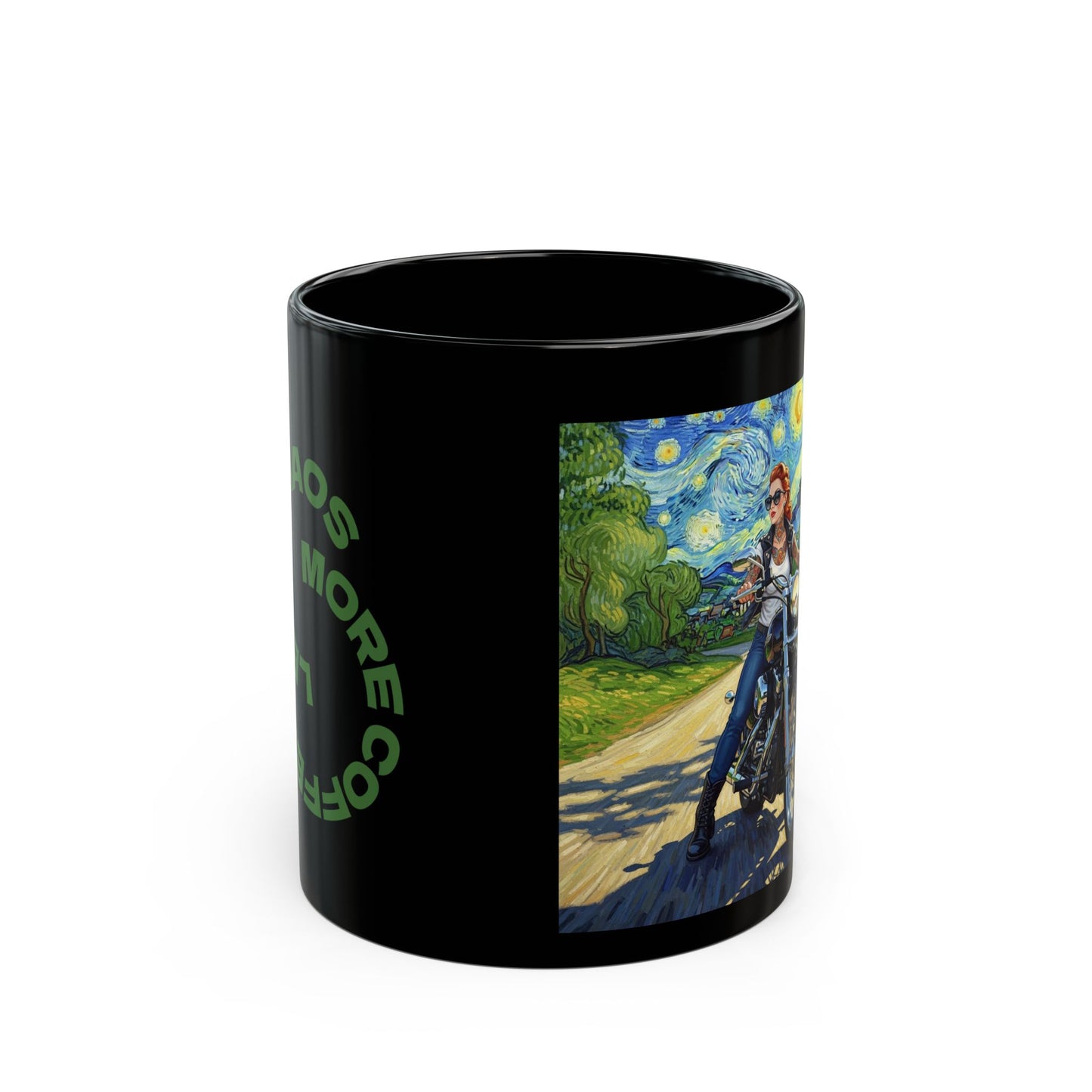 Motorcycle Adventure Black Mug - 11oz & 15oz, Perfect Gift for Bikers, Coffee Lovers, Road Trip Enthusiasts, Unique Art Mug