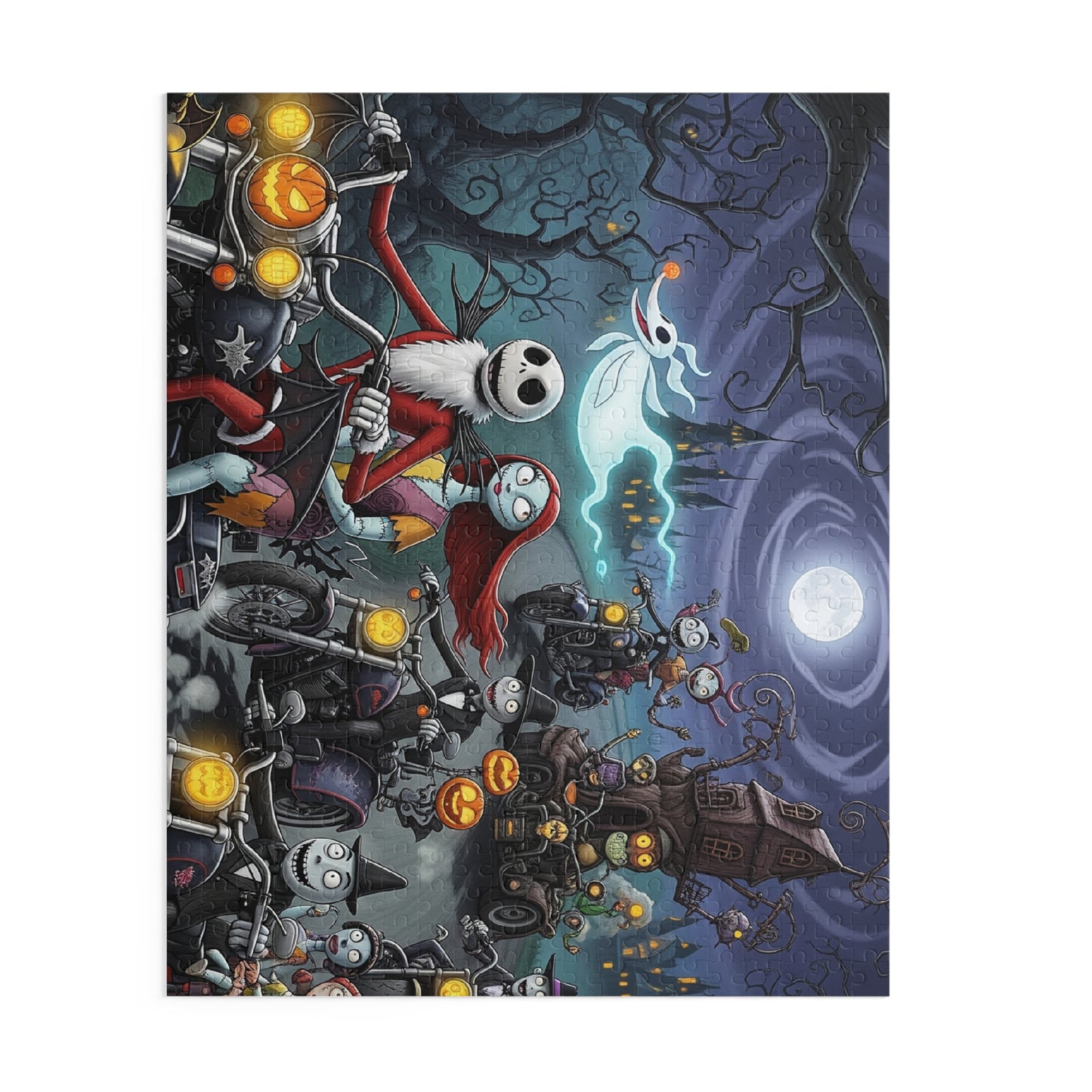 Halloween Themed Puzzle featuring Jack and Sally, Spooky Decor, Family Activity, Fall Fun, Halloween Gift, Nightmare Before Christmas