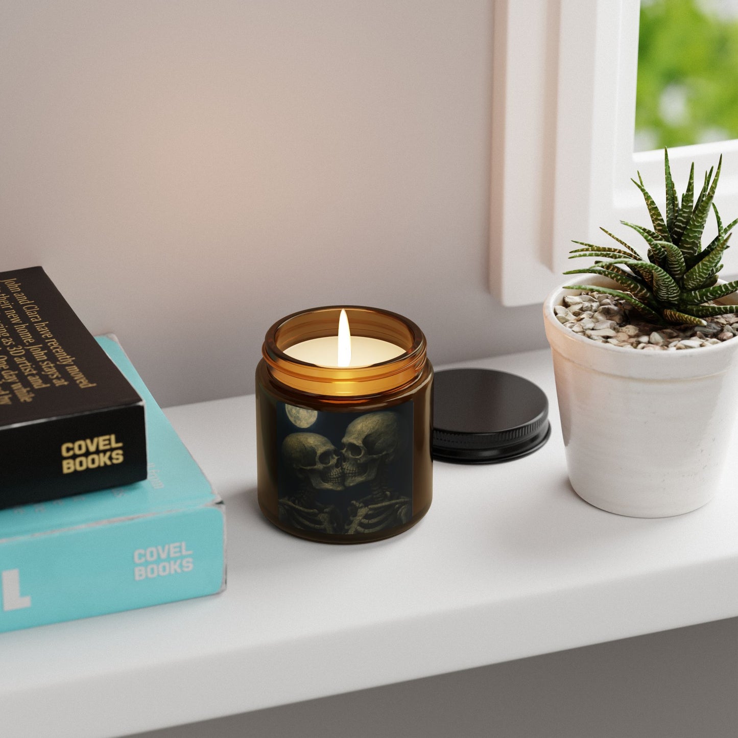 Romantic Skeletons Scented Soy Candle, Halloween Decor, Gothic Candle, Unique Gift, Home Fragrance, Aromatherapy Candle