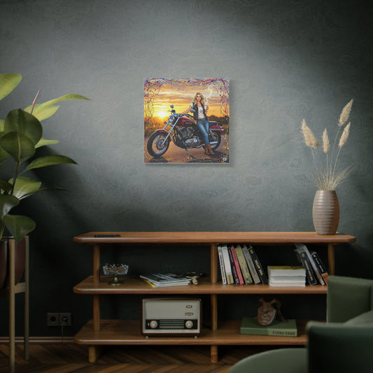 Motorcycle Wall Art, Canvas Print, Biker Decor, Rustic Home Artwork, Gift for Motorcycle Lovers