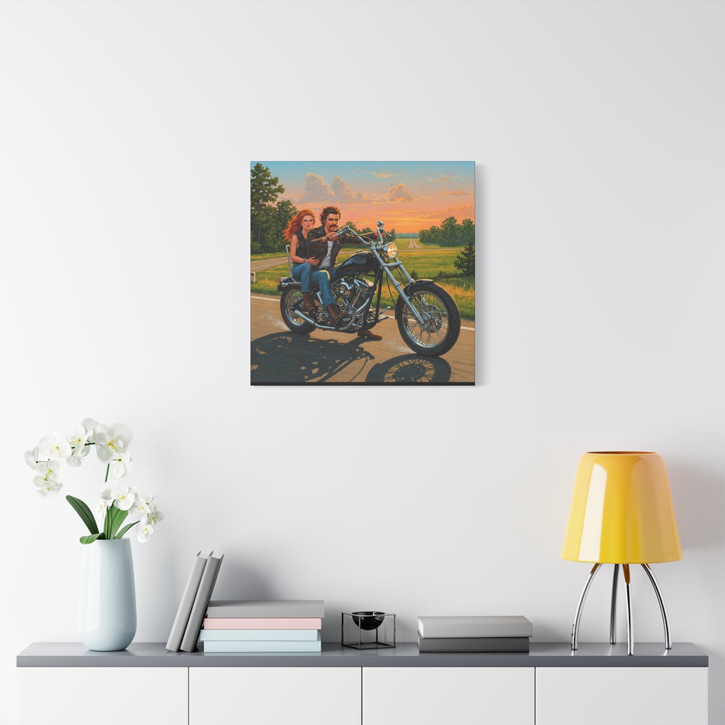 Wall Art-Retro Motorcycle Canvas Wall Art - Adventure Vibes for Bikers and Enthusiasts