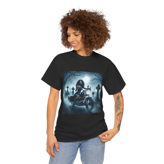 Gothic Tee - Moonlit Cemetery Ride-Gothic Girl-Alternative Fashion