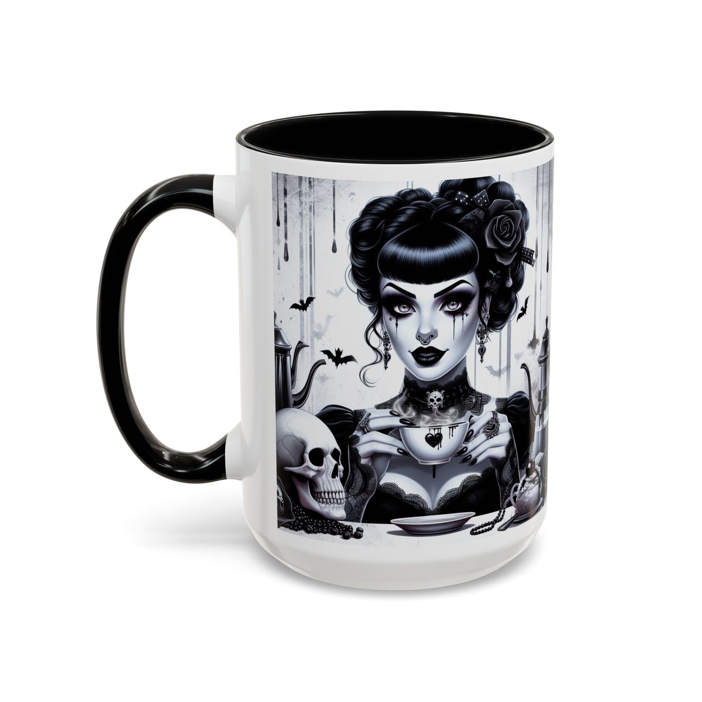 Mug-Gothic Girl on Coffee Break-Coffee Lover Gift-15oz Cup