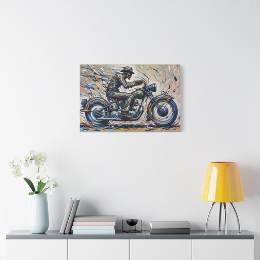 Motorcycle Art Canvas Print - Bold Biker Wall Decor