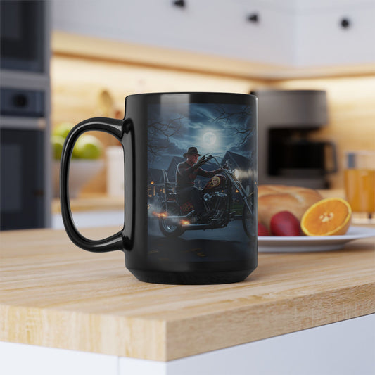 Nightmare Fuel Black Mug - Perfect for Coffee Lovers, Halloween Decor, Biker Gifts, Gothic Style, Spooky Vibes-biker Halloween