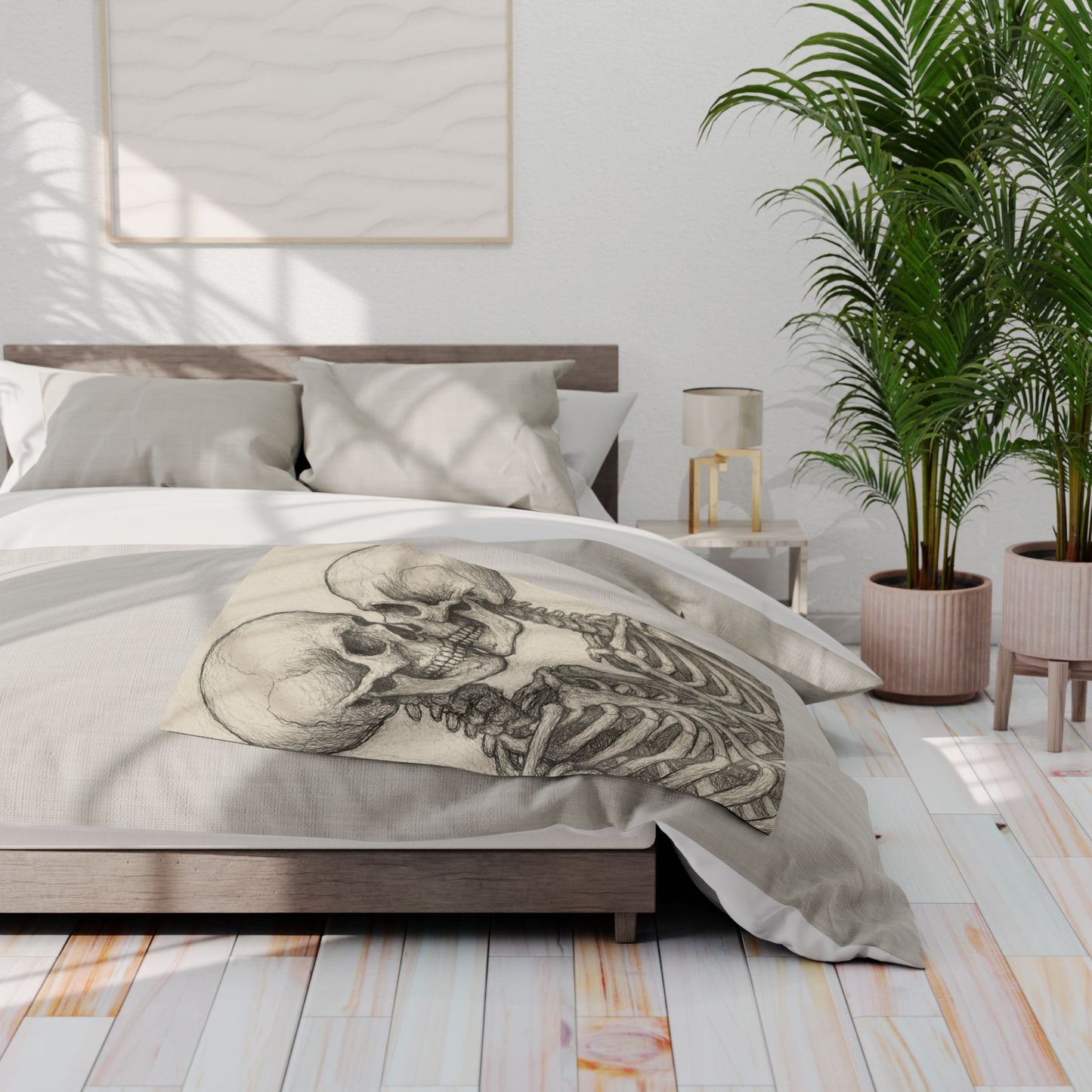 Fleece Blanket - Skeletons Kiss-Couch Throw and Snuggle Blanket