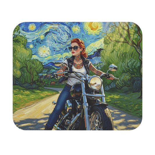 Vincent Van Gogh Inspired Motorcycle Mouse Pad | Art Lover Gift | Unique Office Decor | Artist Mousemat | Vintage Style Workspace