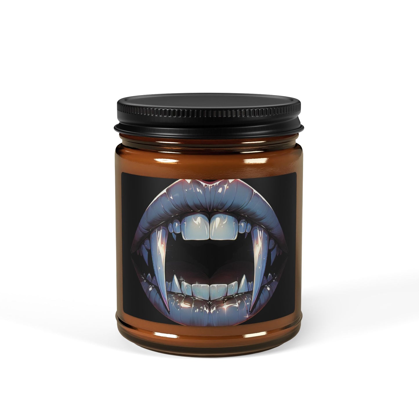 Vampire Kiss Scented Soy Candle - Gothic Home Decor, Halloween Decor, Unique Gift, Cozy Atmosphere, Amber Jar Candle