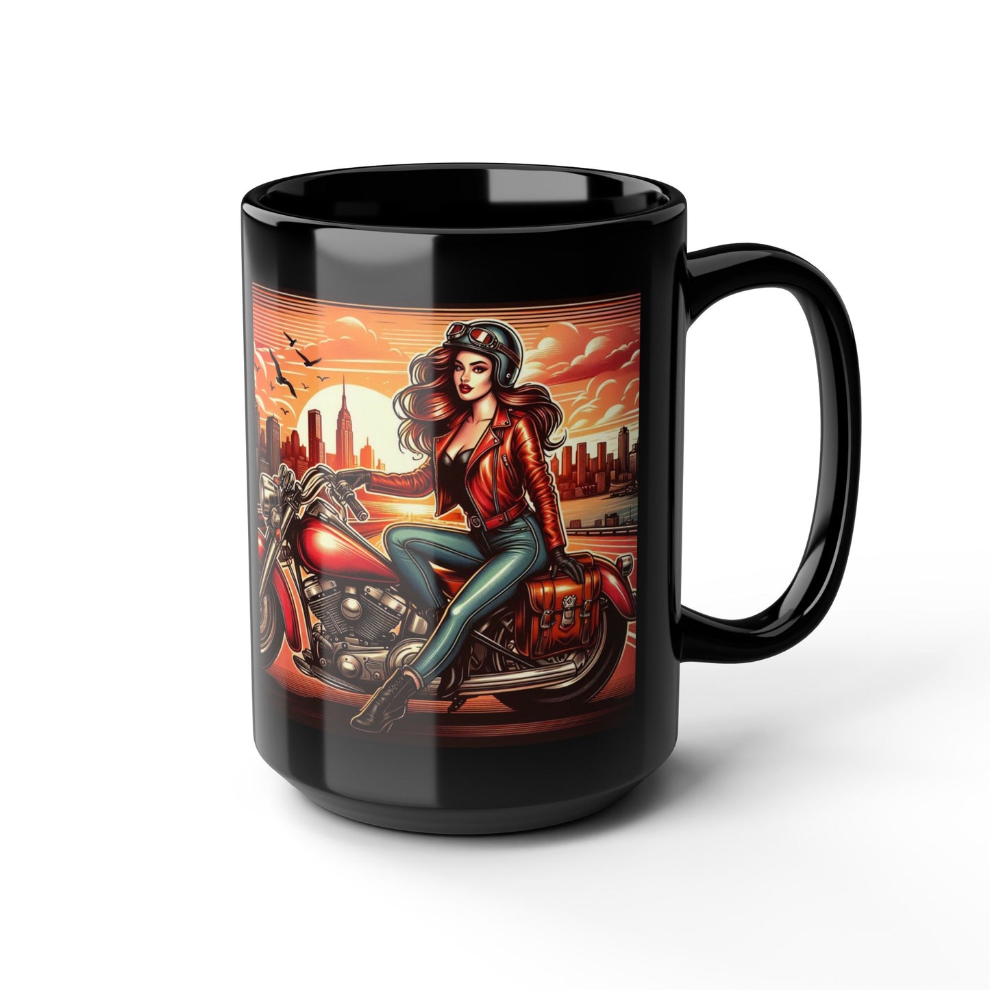 Mug-Pin Up Girl Coffee Cup - Unique Gift for Motorcycle Riders