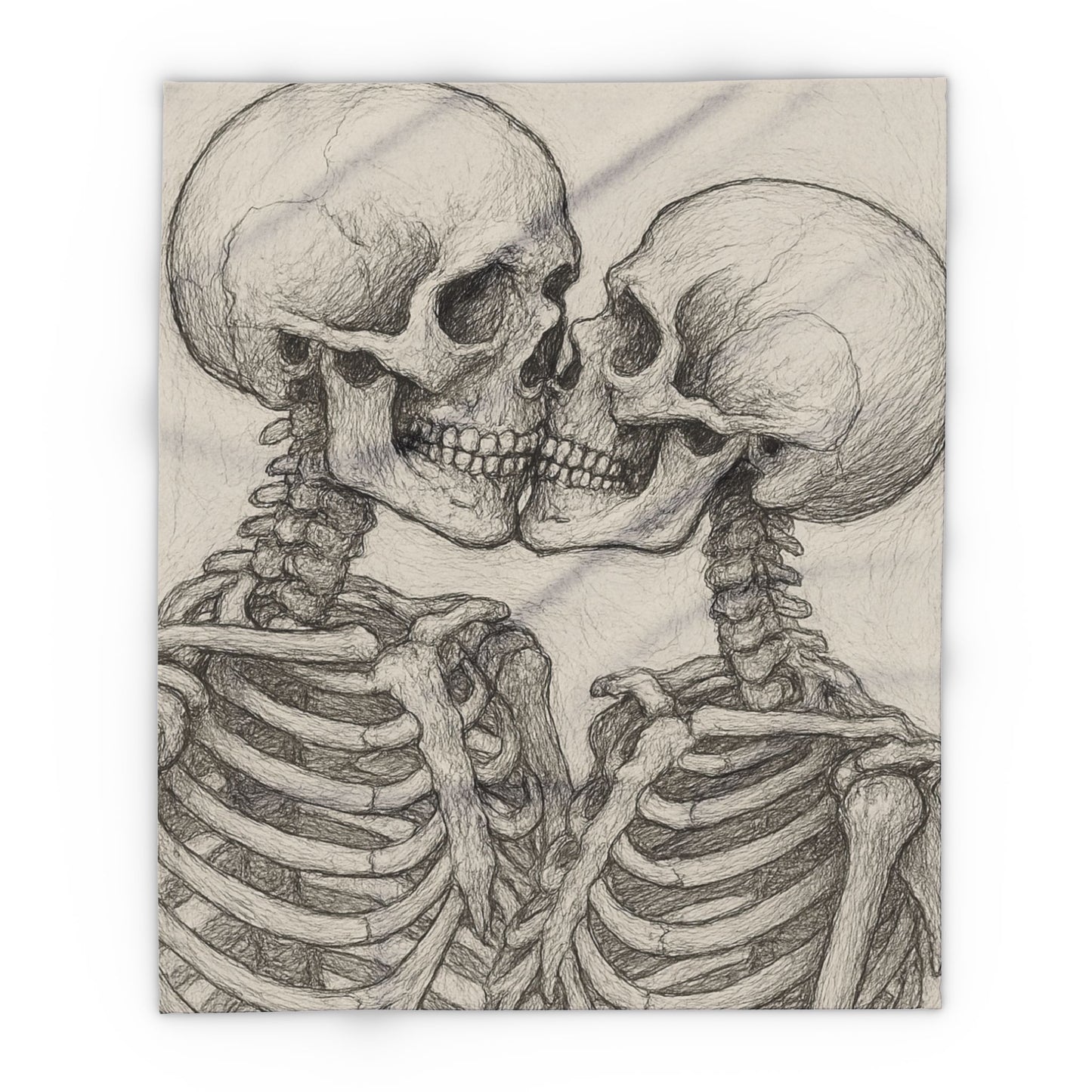 Fleece Blanket - Skeletons Kiss-Couch Throw and Snuggle Blanket