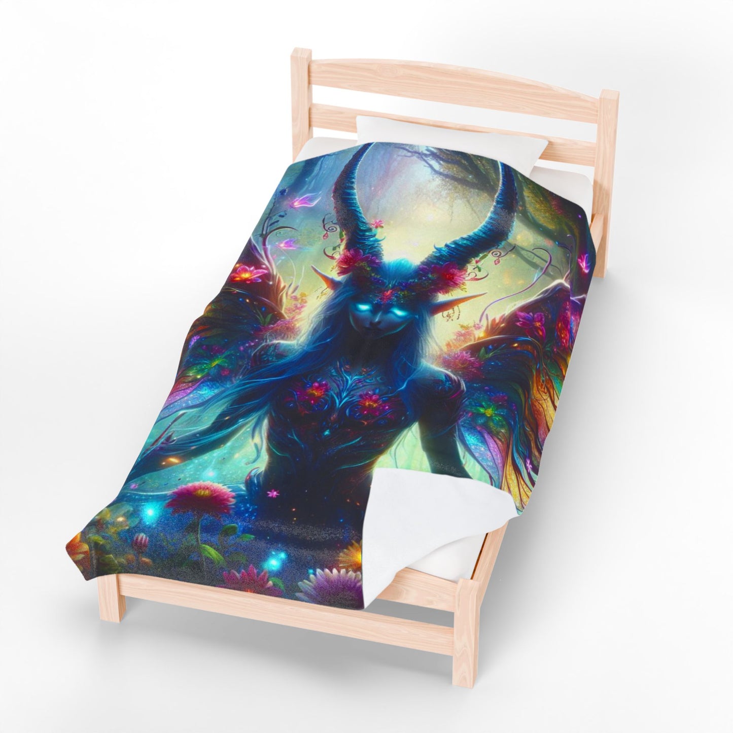 Nature Spirit Plush Blanket – Boho Spiritual Wall Art Throw for Mystical Decor