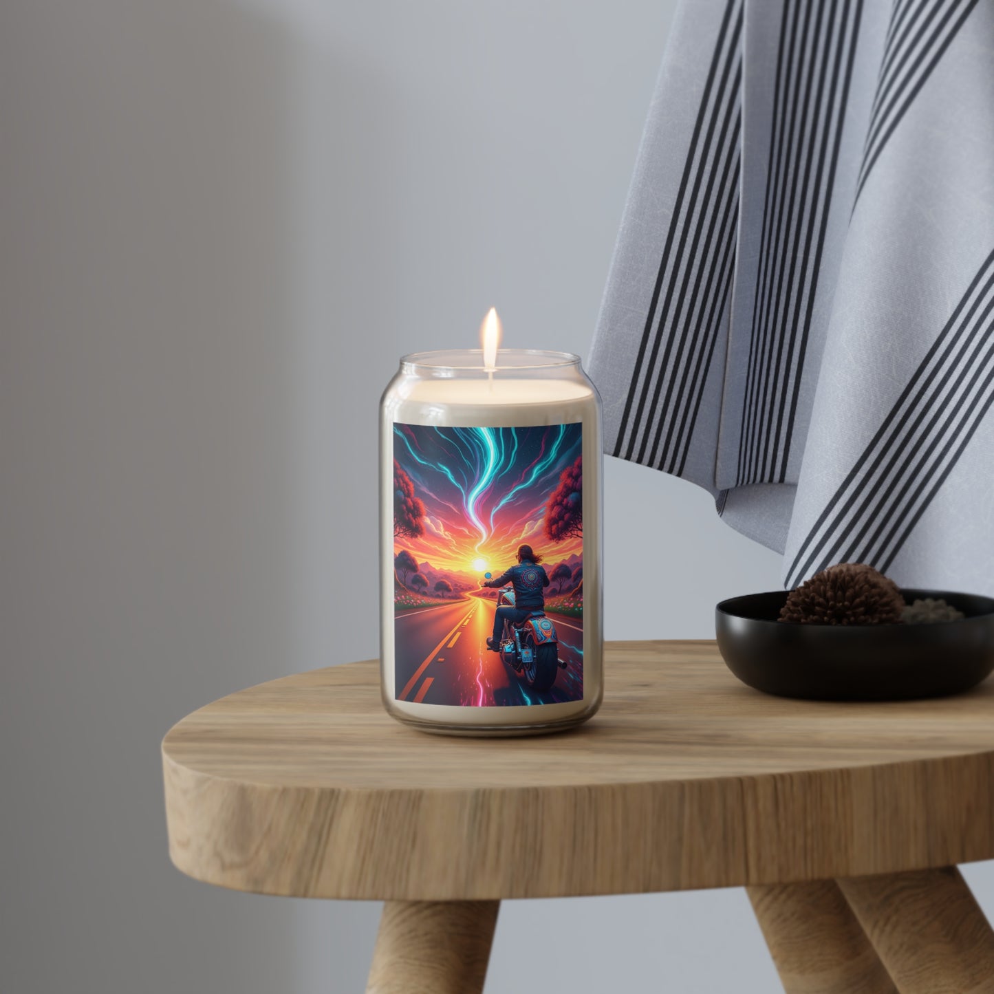 Scented Candle with Motorcycle Sunset Design, Aromatherapy Gift for Bikers, Home Decor for Relaxation, Unique Candle for Men, Road [...]