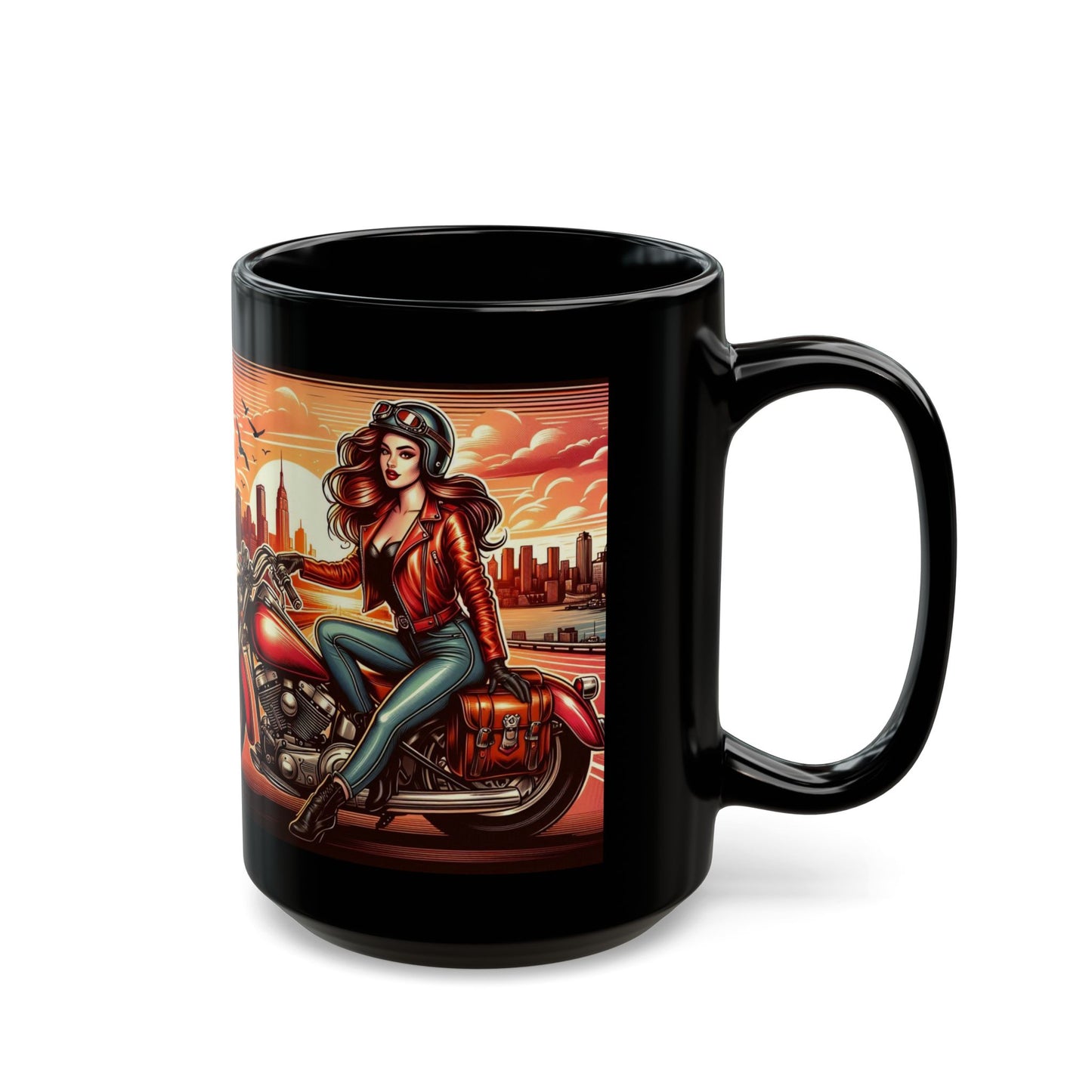 Mug-Pin Up Girl Coffee Cup - Unique Gift for Motorcycle Riders