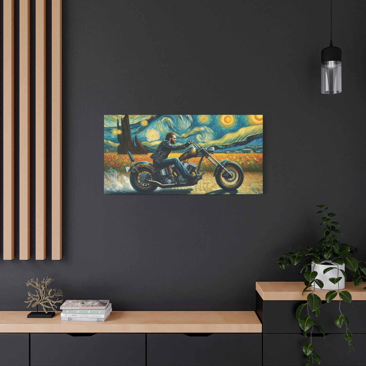 Wall Art-Vincent Van Gogh Inspired Motorcycle Canvas Art