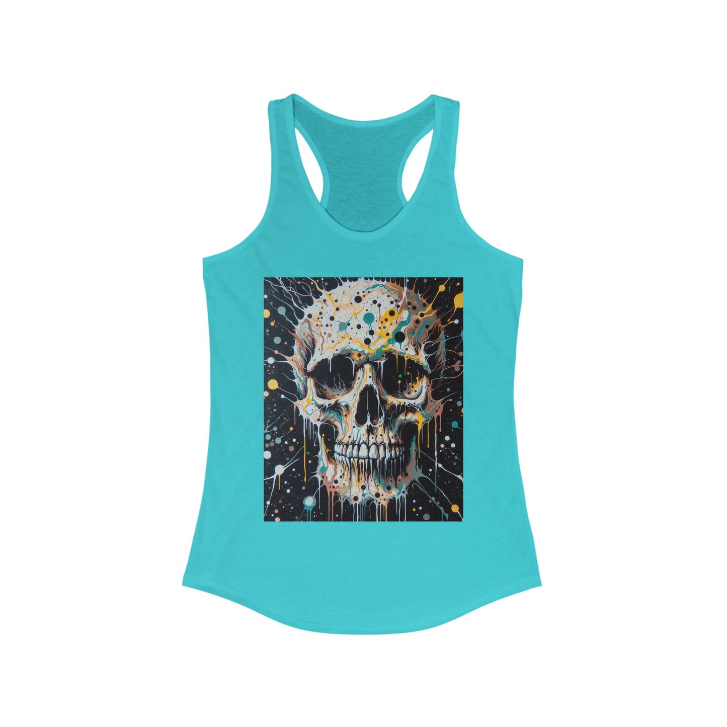 Skull Racerback Tank-Workout Top-Splatter Art