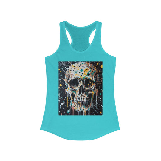 Skull Racerback Tank-Workout Top-Splatter Art