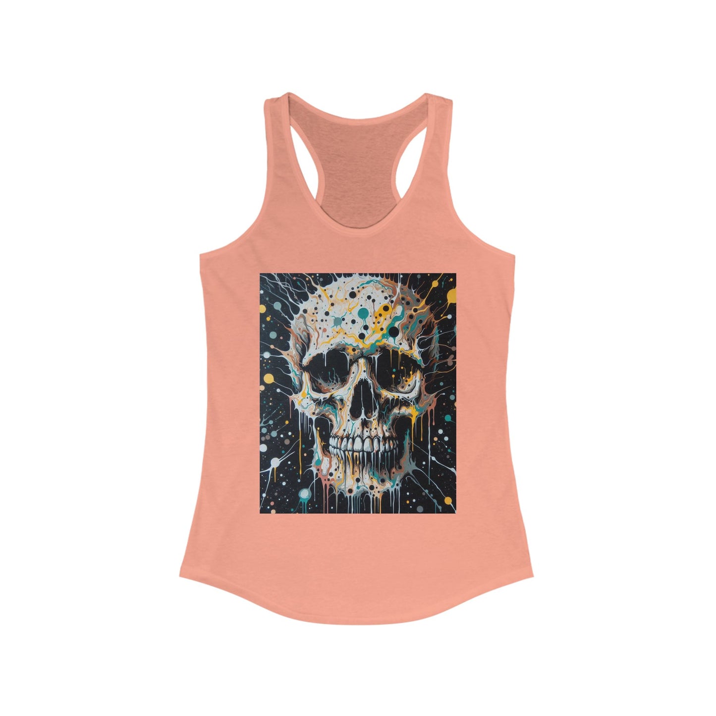 Skull Racerback Tank-Workout Top-Splatter Art