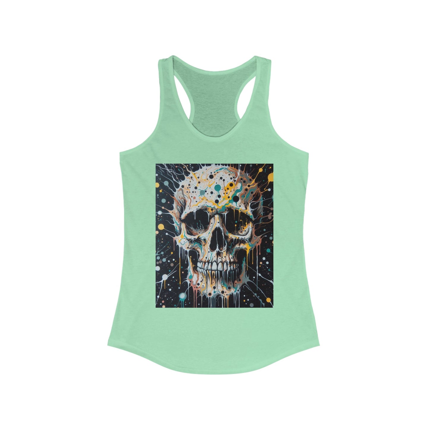 Skull Racerback Tank-Workout Top-Splatter Art