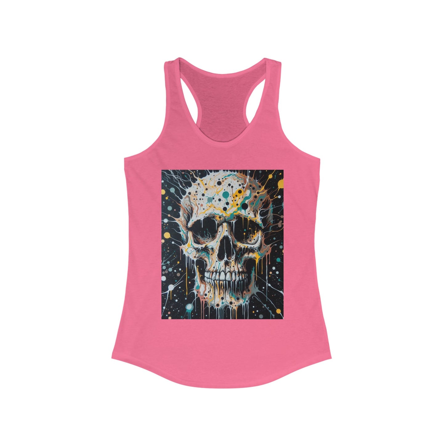 Skull Racerback Tank-Workout Top-Splatter Art