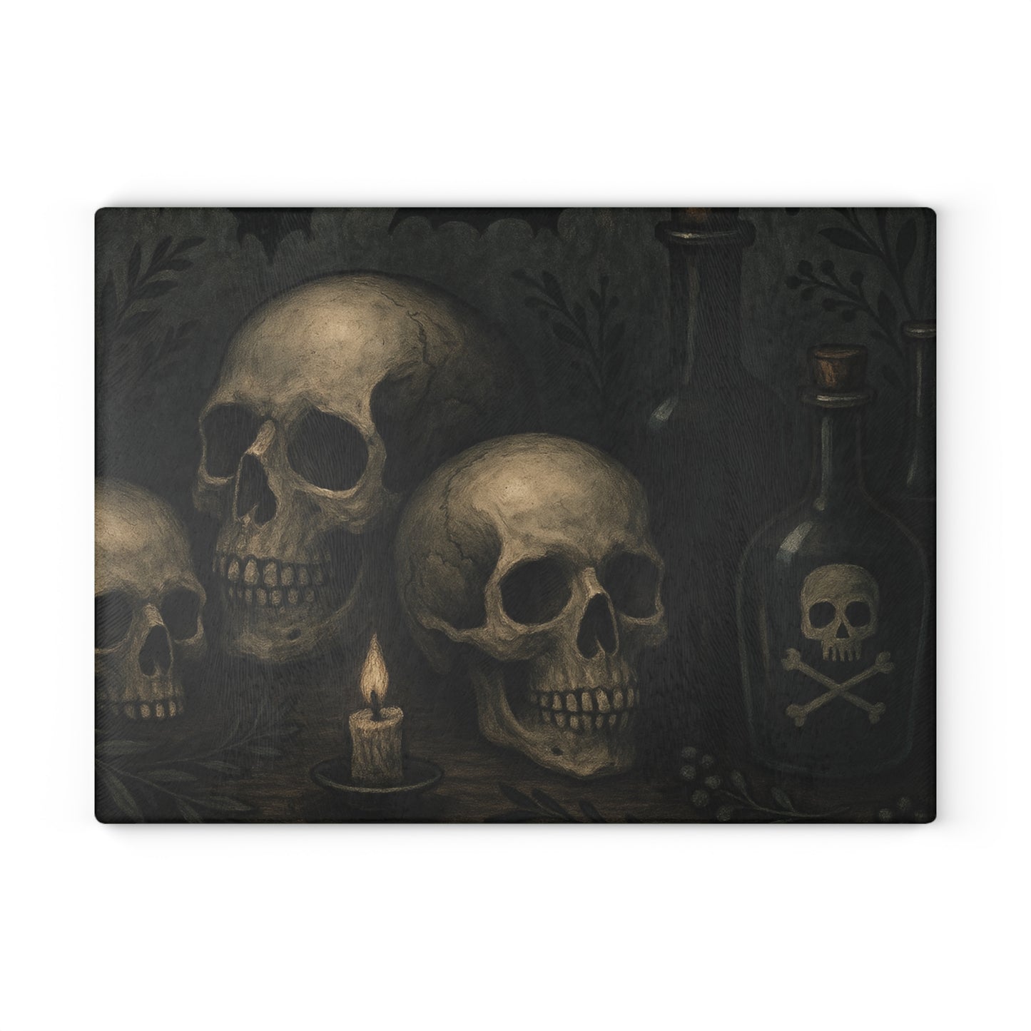 Gothic Skull Glass Cutting Board, Unique Kitchen Decor, Halloween Gift, Skull Lovers' Kitchenware, Dark Aesthetic Cooking Tool, Spooky [...]