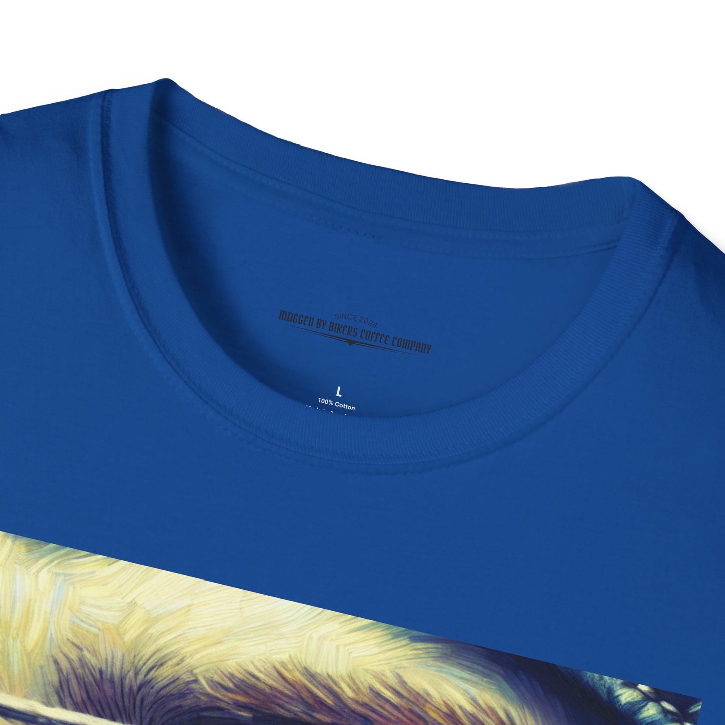 Starry Vision Unisex Softstyle T-Shirt | Artistic Tee, Gift for Art Lovers, Casual Wear, Unique Design, Summer Fashion, Biker Life