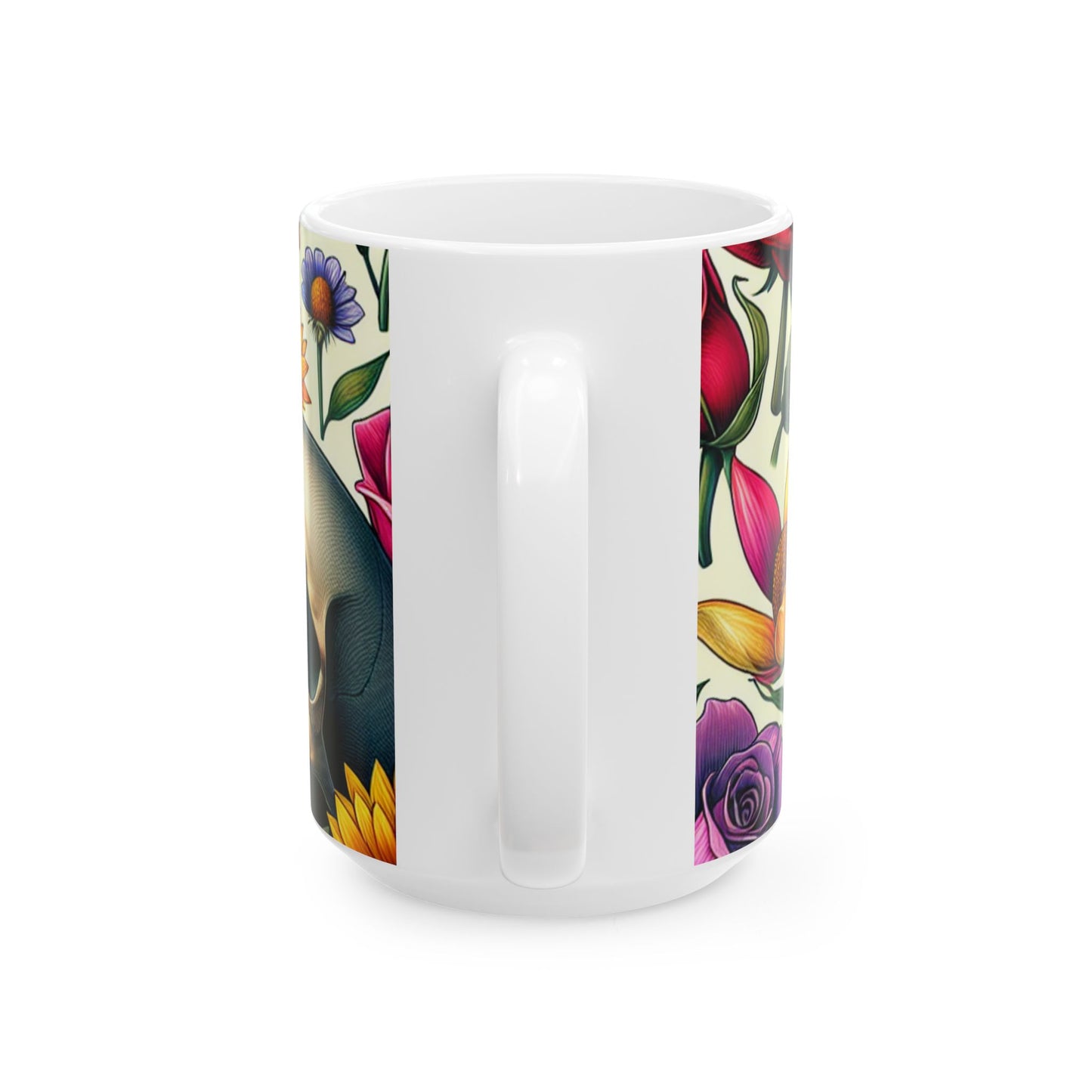Mug - Skulls and Roses Ceramic Coffee Mug (15oz)