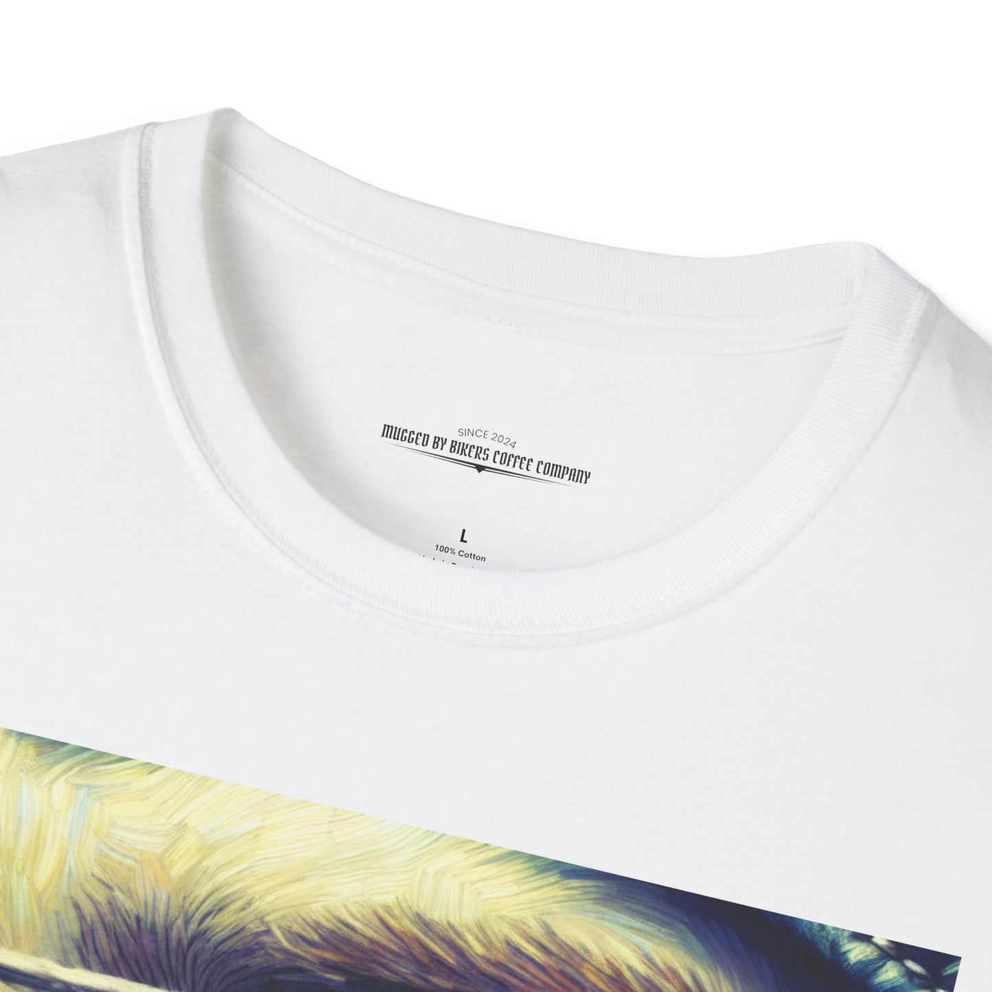 Starry Vision Unisex Softstyle T-Shirt | Artistic Tee, Gift for Art Lovers, Casual Wear, Unique Design, Summer Fashion, Biker Life