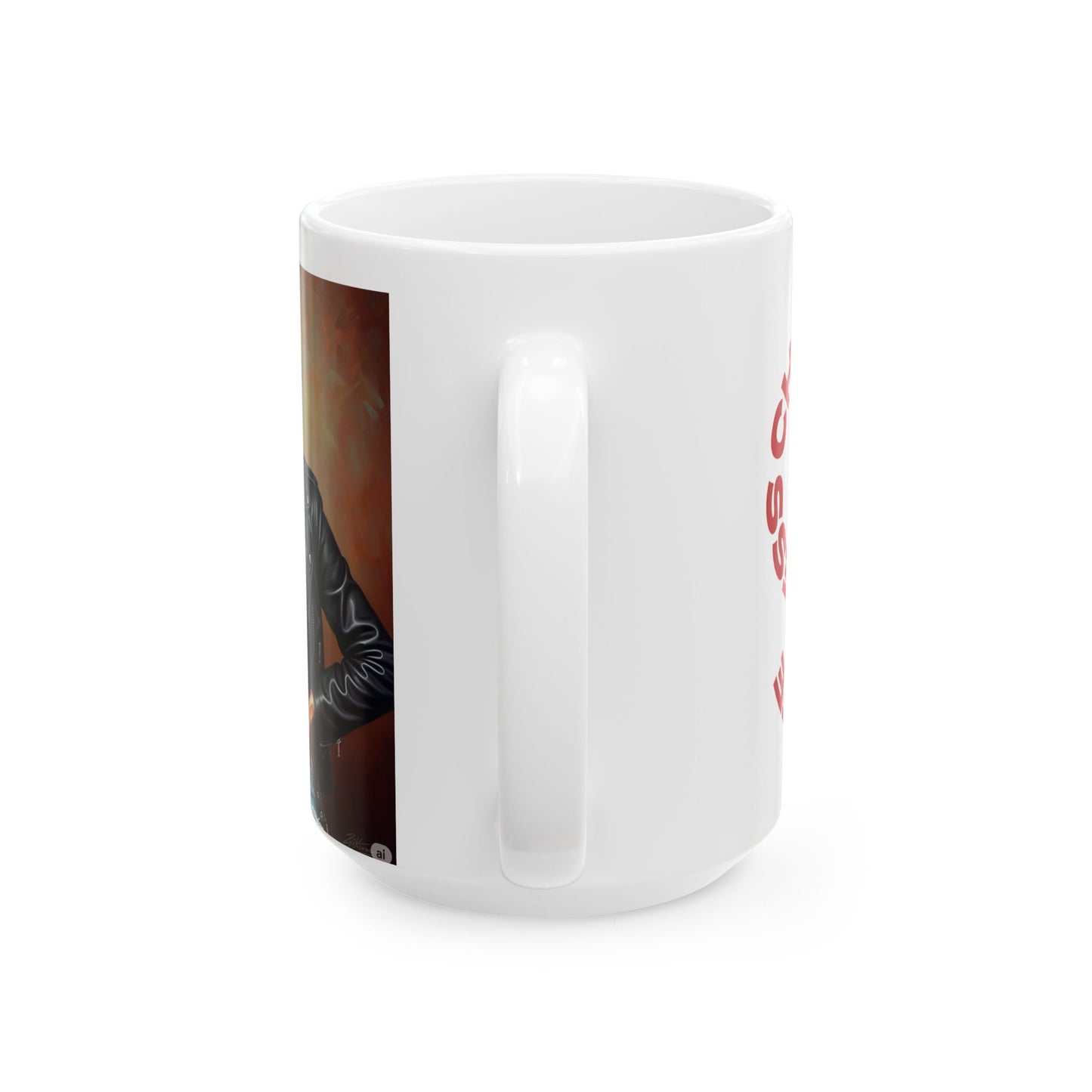 Coffee Mug-Woman in Leather-Great gift for motorcycle enthusiasts