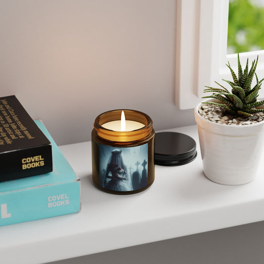 Corpse Bride- Scented Soy Candle, Gothic Decor, Amber Jar Candle, Unique Wedding Gift, Halloween Home Fragrance, Spooky Candlelight